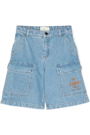 Fendi Jeans-Shorts mit Logo-Stickerei