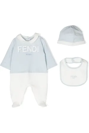 Fendi Strampler-Set mit Logo-Stickerei