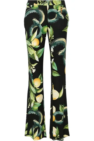 Roberto Cavalli Gestreifte Hose mit Zitrus-Print