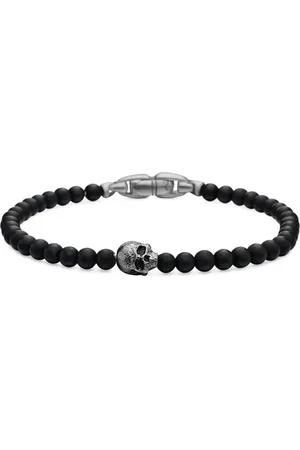 David Yurman Memento Mori Skull Armband aus Sterlingsilber 4mm