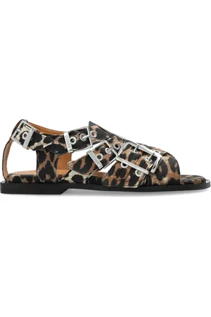 Ganni Sandalen mit Leoparden-Print