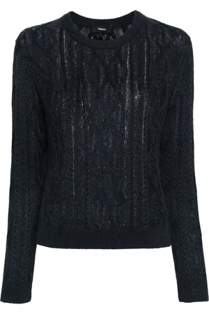 THEORY Pullover mit Zopfmuster