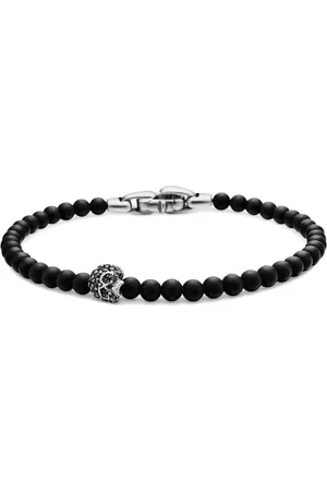 David Yurman Memento Mori Skull Armband aus Sterlingsilber 4mm
