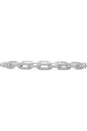David Yurman 18kt Stax Weißgoldarmband mit Diamanten (4mm)