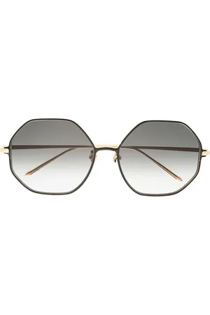 Linda Farrow Sonnenbrille mit sechseckigem Gestell
