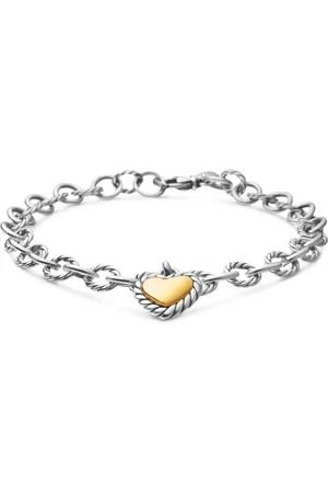 David Yurman 18kt Cable Collectibles Cookie Classic Heart Gelbgold- und Sterlingsilbersrmband 4,5mm