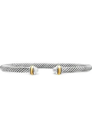 David Yurman 14kt Classic Cable Gelbgold- und Sterlingsilberarmband 4mm