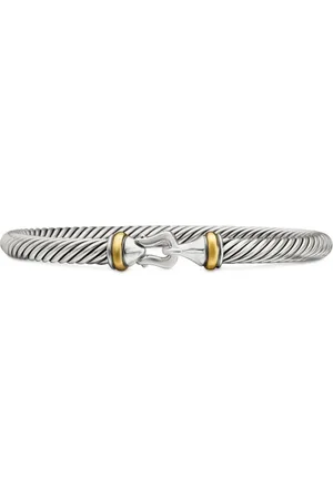 David Yurman 18kt Buckle Classic Cable Gelbgold- und Sterlingsilberarmband (5mm)