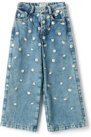 Il gufo Jeans mit Blumenstickerei