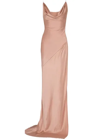 Balmain Satin-Maxikleid
