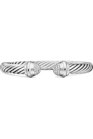 David Yurman Cable Classics Armband aus Sterlingsilber mit Diamant 7mm