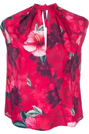 Pinko Top mit Hibiskus-Print