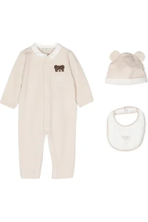 Fendi Strampler-Set mit Logo-Stickerei