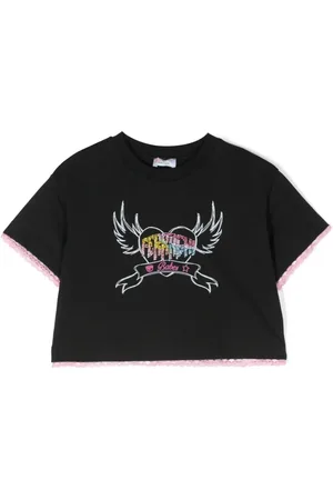 Chiara Ferragni Cropped-T-Shirt mit Strass-Logo