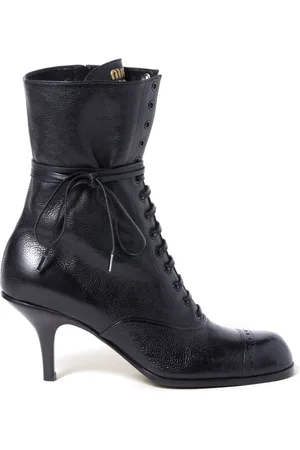 Miu Miu Stiletto-Stiefel mit Schnürung 75mm