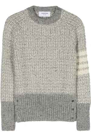 Thom Browne Grob gestrickter Pullover mit vier Streifen