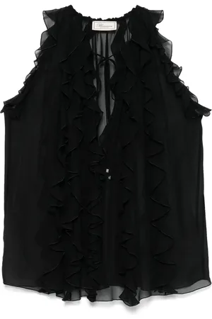 BLUMARINE Gerüschte Bluse im Mustermix
