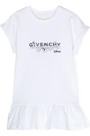 Givenchy Gerüschtes T-Shirtkleid mit Logo-Print
