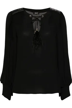 Liu Jo Kreppbluse mit Häkelsaum