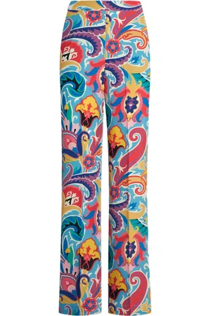 Etro Palazzohose aus Seide mit Blumen-Print