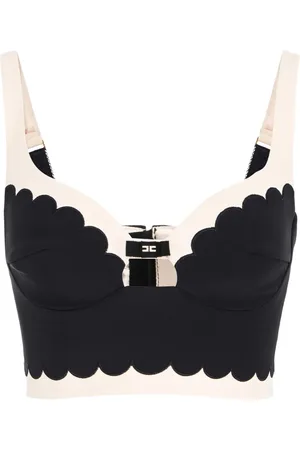 Elisabetta Franchi Oberteil mit Logo-Patch