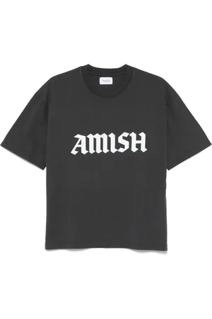 AMISH T-Shirt mit Gotik-Logo