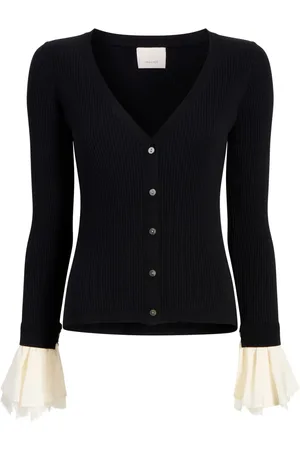 Cinq A Sept Gerippte Cardigan-Ärmel mit Rüschen