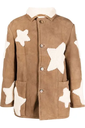Sky High Farm Lederjacke mit Shearling-Sternen