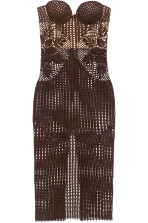 MAGDA BUTRYM Gehäkeltes Midikleid ohne Träger