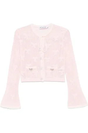 Self-Portrait Gehäkelter Cardigan mit Schleife