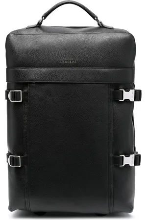 Orciani Koffer aus Leder mit Logo-Patch