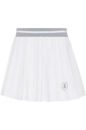 Brunello Cucinelli Faltenrock mit Logo-Patch