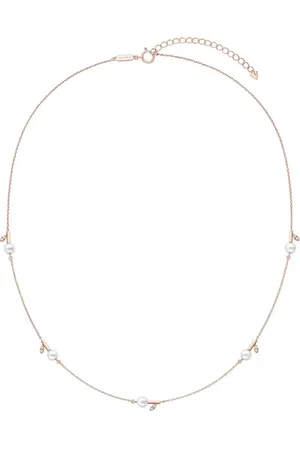 Tasaki 18kt Kugel Rotgoldhalskette mit Perle und Diamant
