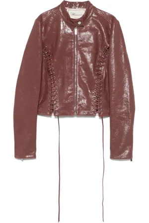 BLUMARINE Lederjacke mit Riss-Effekt