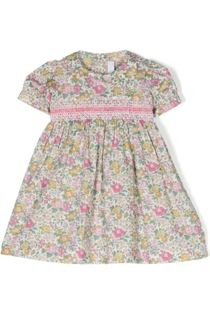 Mariella Ferrari Gesmoktes Kleid mit Blumen-Print