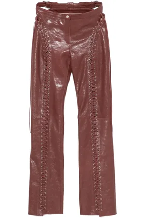 BLUMARINE Lederhose mit Riss-Effekt