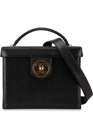 CHANEL 1994-1996 Kosmetiktasche aus Kaviarleder mit CC