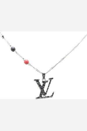 LOUIS VUITTON 2022 Yayoi Kusama versilberte LV Iconic Infinity Dots Halskette mit Anhänger