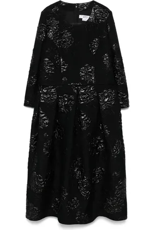 Comme des Garçons Midikleid aus Blumen-Brokat