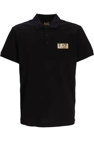 EA7 Poloshirt mit Logo-Patch