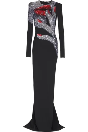 Balmain Maxikleid mit Stehkragen