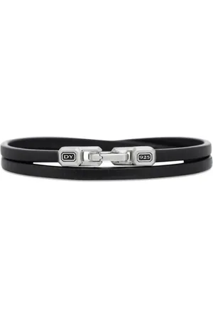 David Yurman Streamline Double Wrap Sterlingsilber-Lederarmband (4mm)