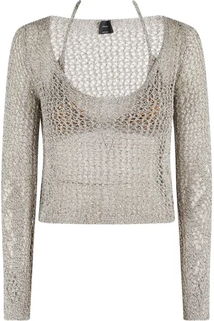 Pinko Langarmshirt in Metallic-Strick