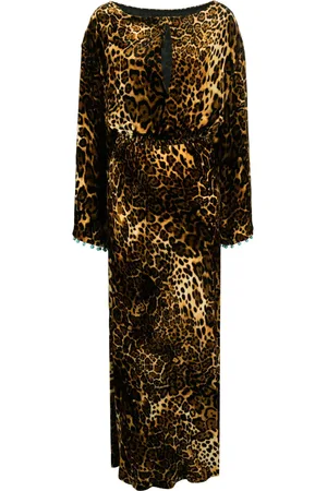 Roberto Cavalli Maxikleid mit Leoparden-Print