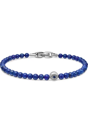 David Yurman Spiritual Beads Evil Eye Armband aus Sterlingsilber 4mm