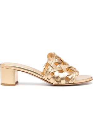 Gianvito Rossi Mules im Metallic-Look 55mm