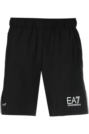 EA7 Joggingshorts mit Logo-Print