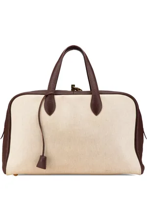 Hermès 1997-2014 Toile and Clemence Victoria Reisetasche 43cm