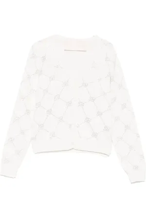 MISS BLUMARINE Cardigan mit Kristall-Logo