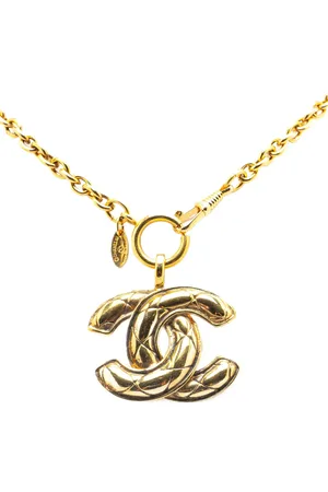 CHANEL 20th Century vergoldete Halskette mit CC-Anhänger